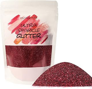 150g Extra Fine Glitter, Holographic Ultra Fine Glitter Powder for Resin, Tumblers, Makeup Face Eye Hair Body, Crafts Painting Arts, Nail Art DIY Decoration (Rosewood Red)