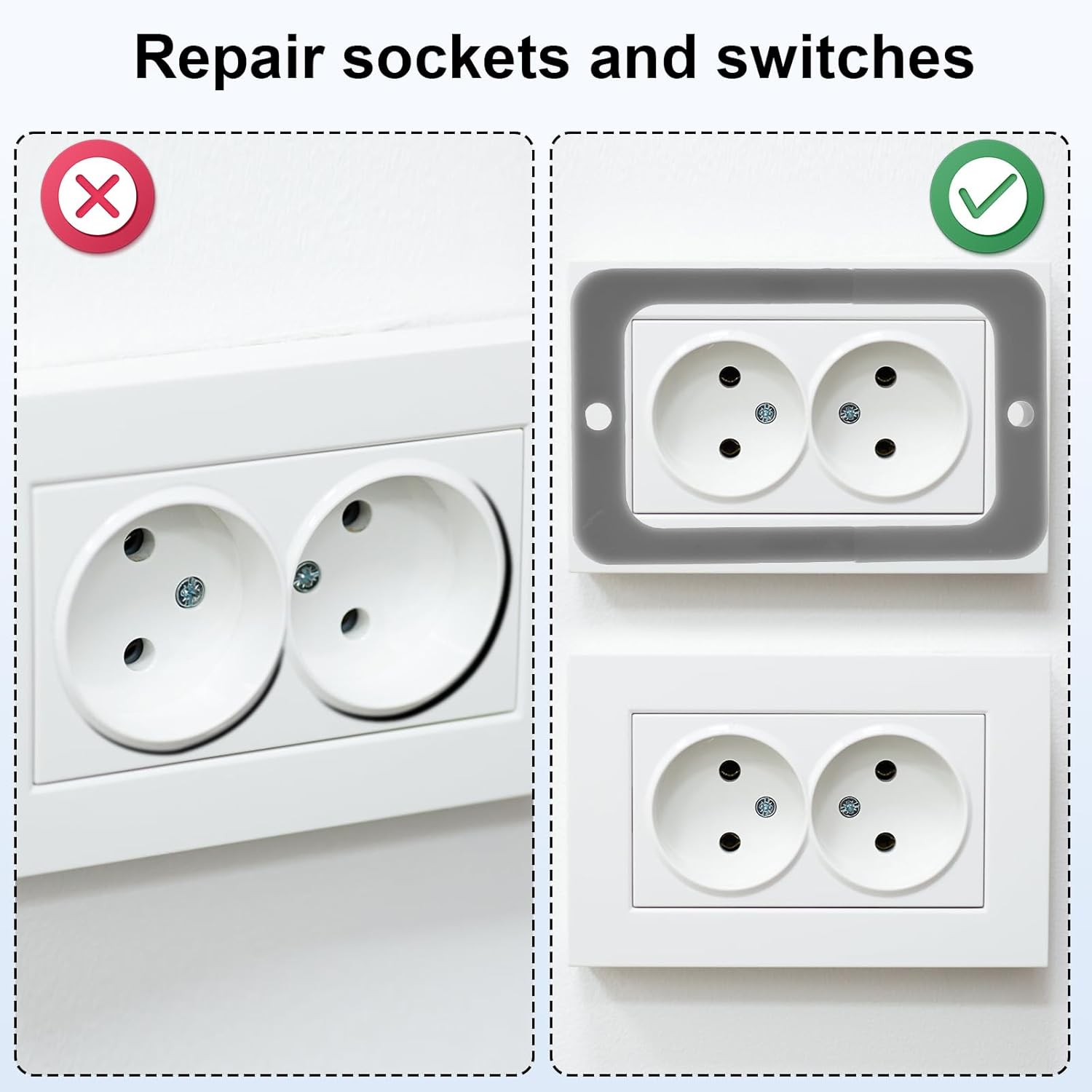 4pcs Junction Electrical Box Extenders, Single Gang Receptacle Outlet Box Extender with Screws for Receptacle Installation (Gray)