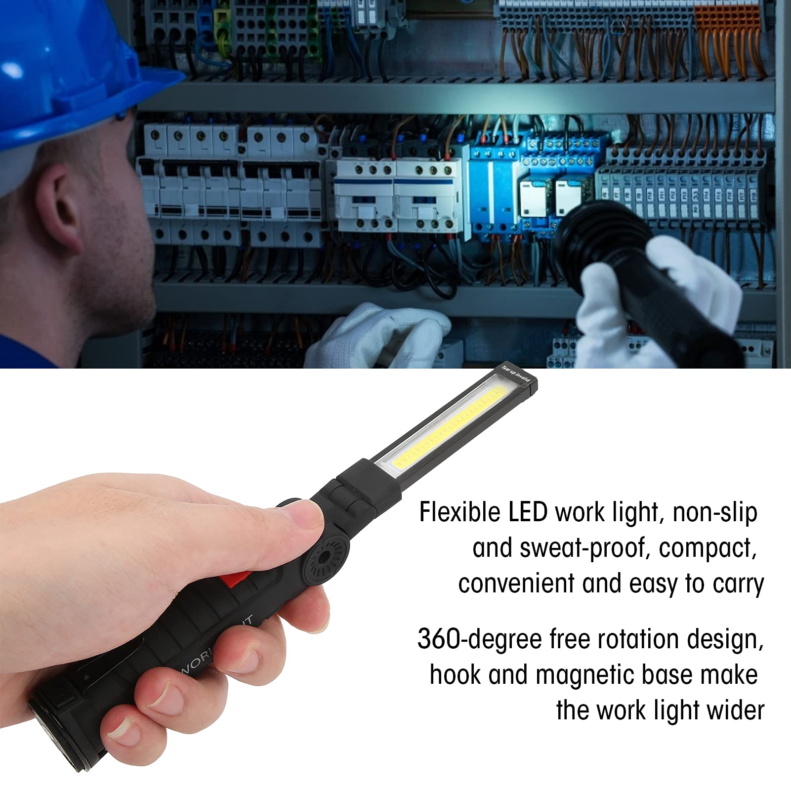 Amazon: 2-Pack LED Work Light Rechargeable COB Work Lights Flashlight