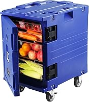 Vista 14 de VEVOR Transportador de bandeja de alimentos aislado, caja caliente de 95 cuartos de galón para catering, LLDPE caja de alimentos con hebillas