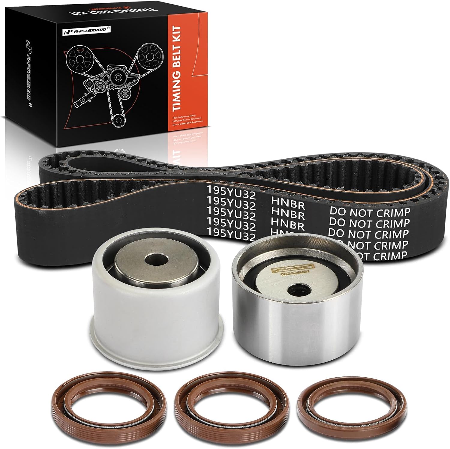 A-Premium Engine Timing Belt Kit Compatible with Mitsubishi Cars - Eclipse 2006-2012, Galant 2004-2009, Endeavor 2004-2008/2010-2011, Diamante 1997-2004, Montero, Montero Sport - 3.5L 3.8L