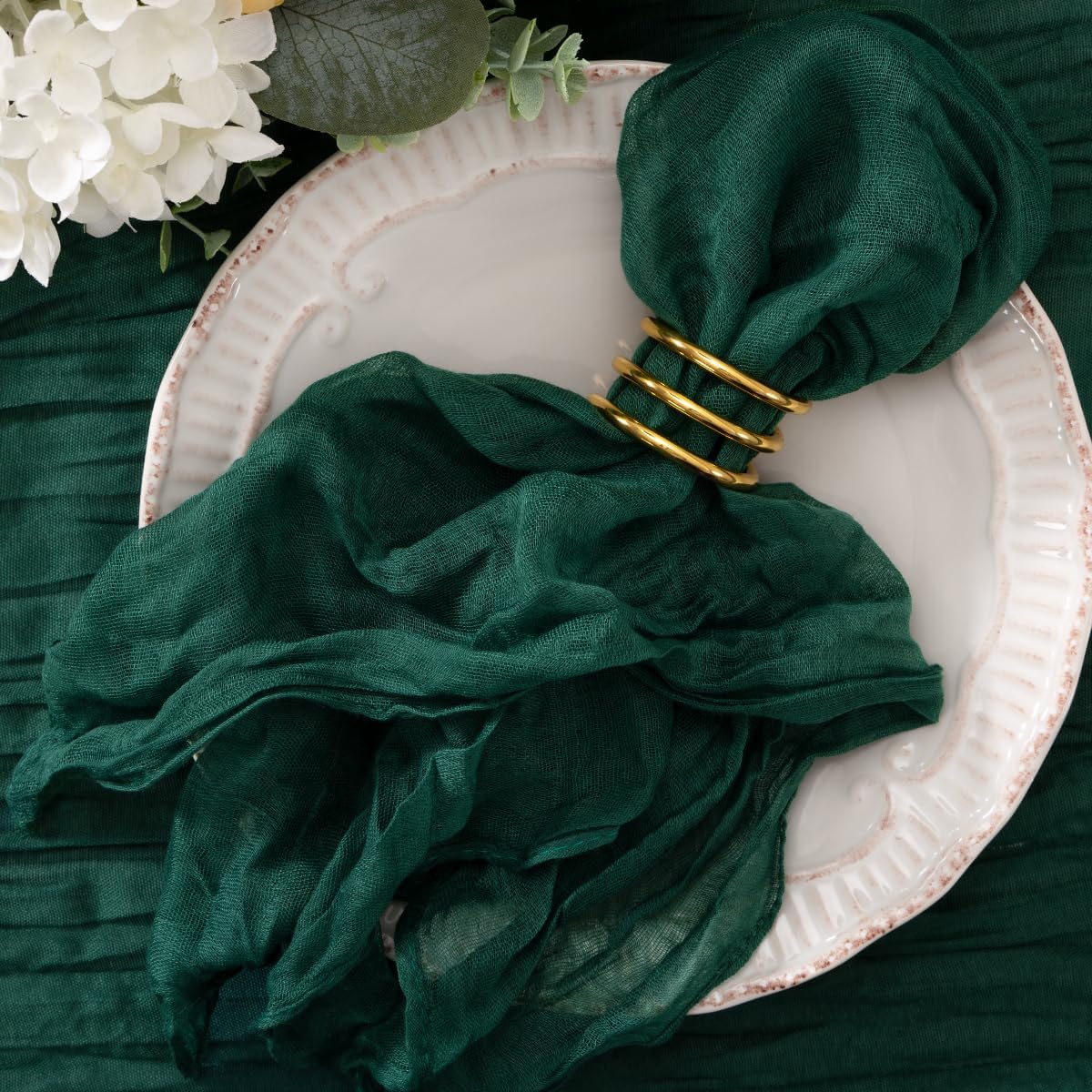 50 Pack Beige Cheesecloth Napkins Washable Spring Easter Cloth Napkins Set of 50 Bulk 21x21 Inches for Wedding Baby Bridal Shower Birthday Dinner Party Home Table Decor