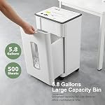 Wingwise Paper Shredder for Home Office, 60 Sheets Auto Feed, P-4 Cross Cut, 40 Mins Runtime, 52dB Quiet, 2.5m/min Shredding, 5.8 Gallon Bin, CD/Credit Card Shredder with Anti-Jam & Dual Modes
