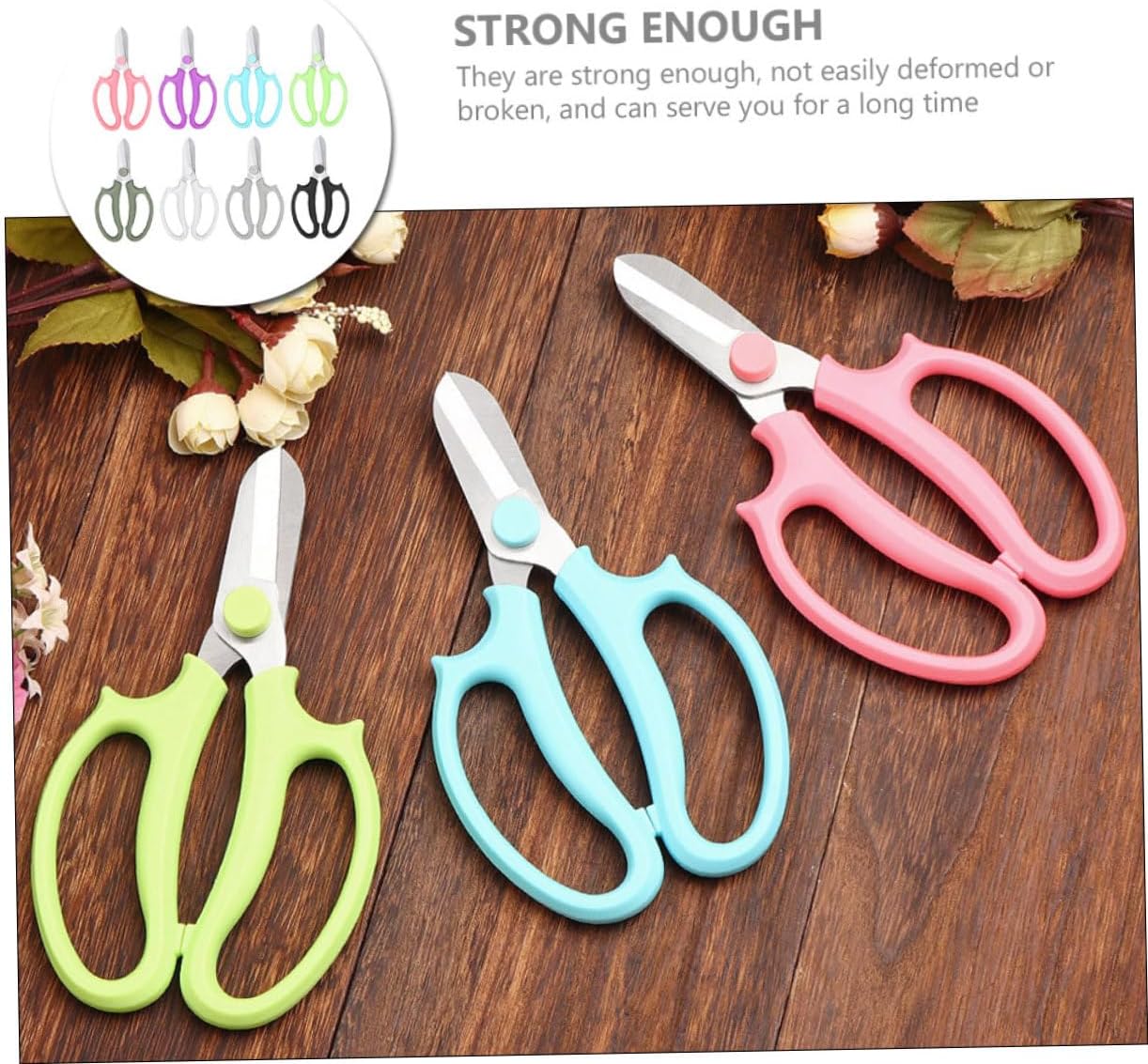 BESPORTBLE 8pcs Flower Arrangement Scissors Ergonomic Garden Shears for Pruning Trimming Lightweight Fruit Tools for Florists Orchards