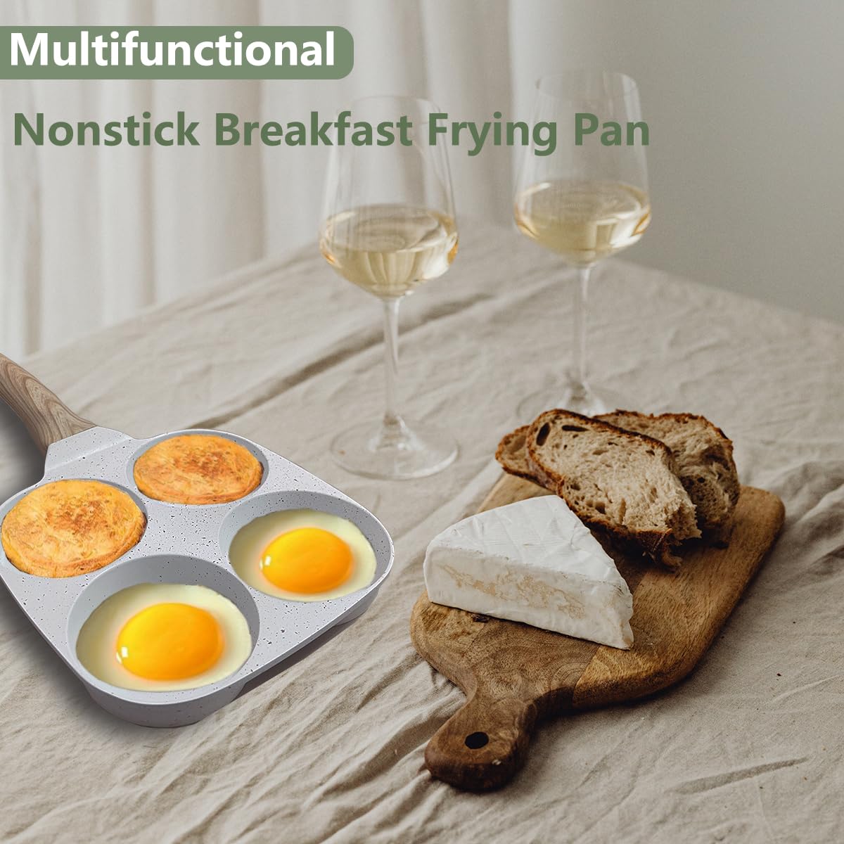 Unoschrim Egg Frying Pan - Non Stick & 4-Cup -4 Unoschrim Egg Frying Pan - Non Stick & 4-Cup -4