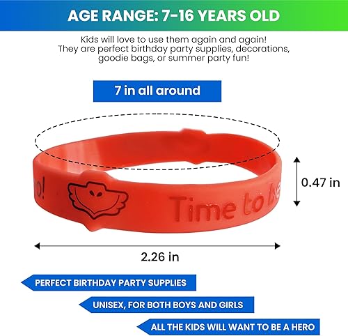 Miniatura 4 de Bandas de regalos de fiesta de máscaras, suministros de bandas de regalo para niñas, niños, pulseras de silicona para niños y niñas, paquete de 24