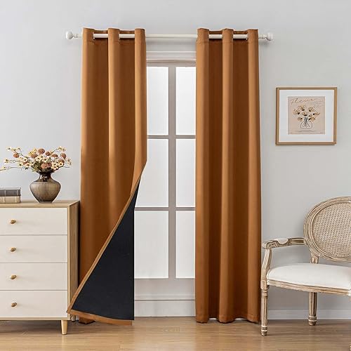 Miniatura 22 de Anytime - Cortina 100 % opaca de 2 paneles, cortinas de ventana con aislamiento térmico para dormitorio, paneles de sombreado completo (gris, 70