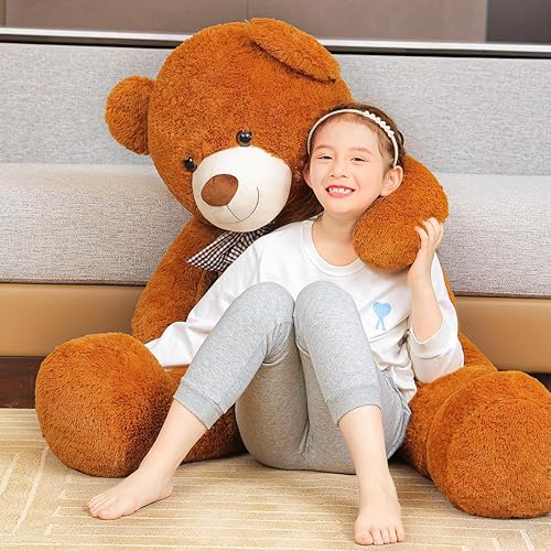 Miniatura 5 de SNOWOLF Giant Teddy Bear 55inch Stuffed Animals Plush Toy Big Soft Bear for Girlfriend Kids Valentine's Christmas Birthday, 7Lbs, 140cm, Dark Brown