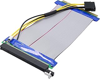 PCI-E Powered Extension Cable, SinLoon PCIe 16x to 16x Powered Flexible Riser Extender Cable, with Molex Power GPU Riser Extender Cable, for Ethereum Mining ETH 20CM (1616P)
