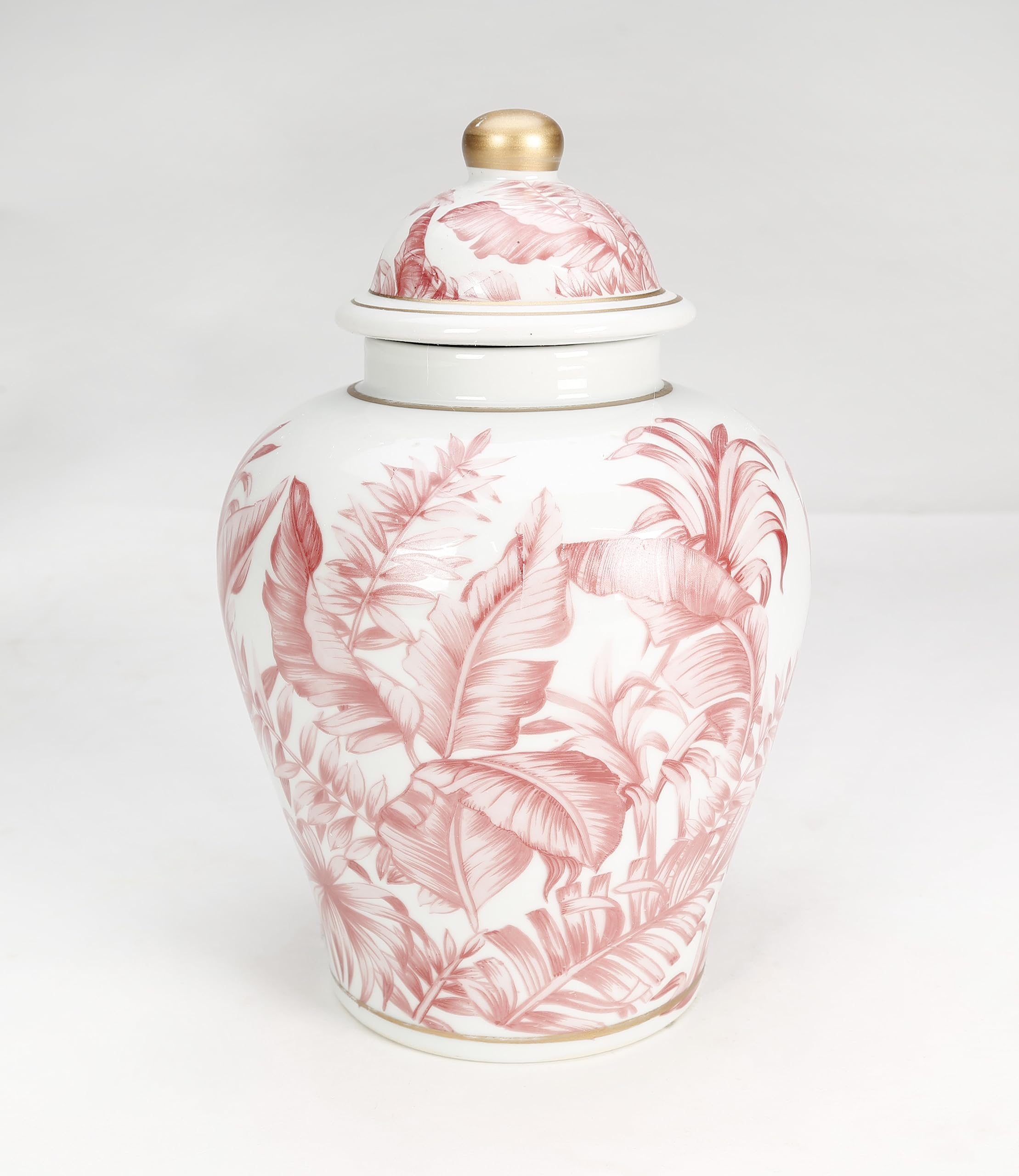 食器 aai Amazon.com: AAI Tropical Leaf Porcelain Ginger Jar, Pink : Home