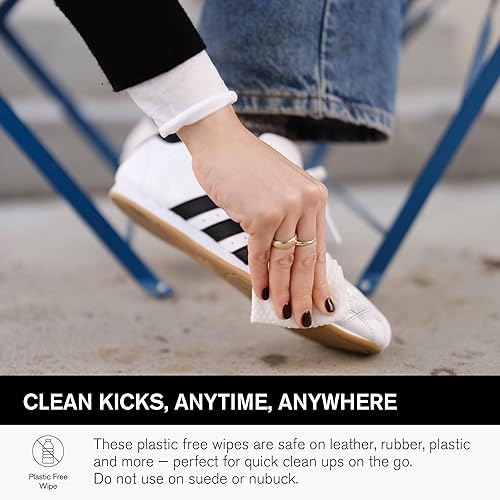 Miniatura 4 de Jason Markk Toallitas rápidas a base de plantas, limpiador de zapatos, paquete de 30, empaquetadas individualmente, cuidado de los tenis, ideal para