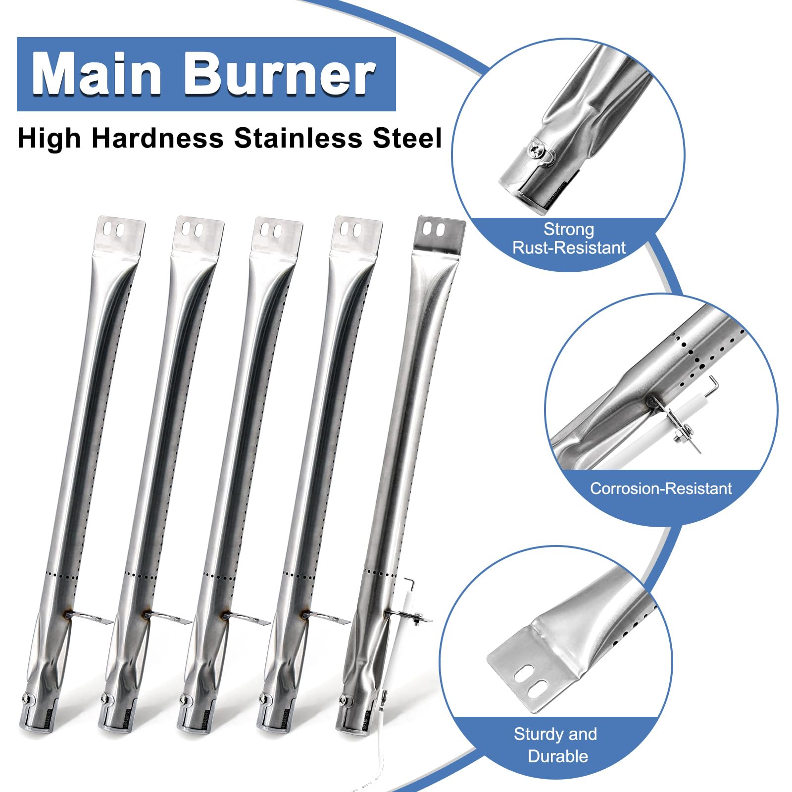 Grill Ersatzteile für Brinkmann 810-2511-S 810-2512-S, Ersatz Grillroste Heizplatte Grillbrenner und Zünder Reparatursatz für 810-2511-S 810-2512-S Brinkman Grillteile
