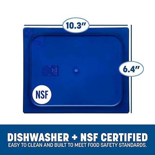 Miniatura 3 de Carlisle FoodService Products StorPlus Tapa inteligente, cubierta para bandejas de comida de tamaño medio, 12.75 x 10.375 pulgadas, 1 unidad, azul