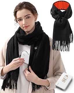 Ksylophyte Heated Scarf for Women Men Rechargeable with 5000mah Power Bank, 13-Hour Heating and 3 Temperature
