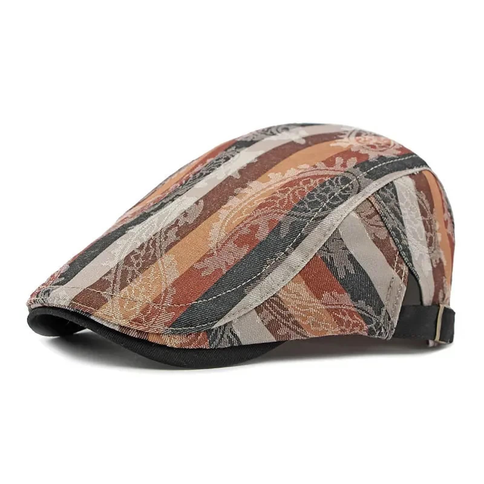LUYSGBXR Newsboy Hat Spring Cotton Print Newsboy Caps Flat Peaked Cap Men and Women Painter Beret Hats(Orange)