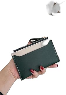 شي ان محفظة صغيرة مزينة بخياطة ملونة بلون اخضر - M1377951، جلد صناعي