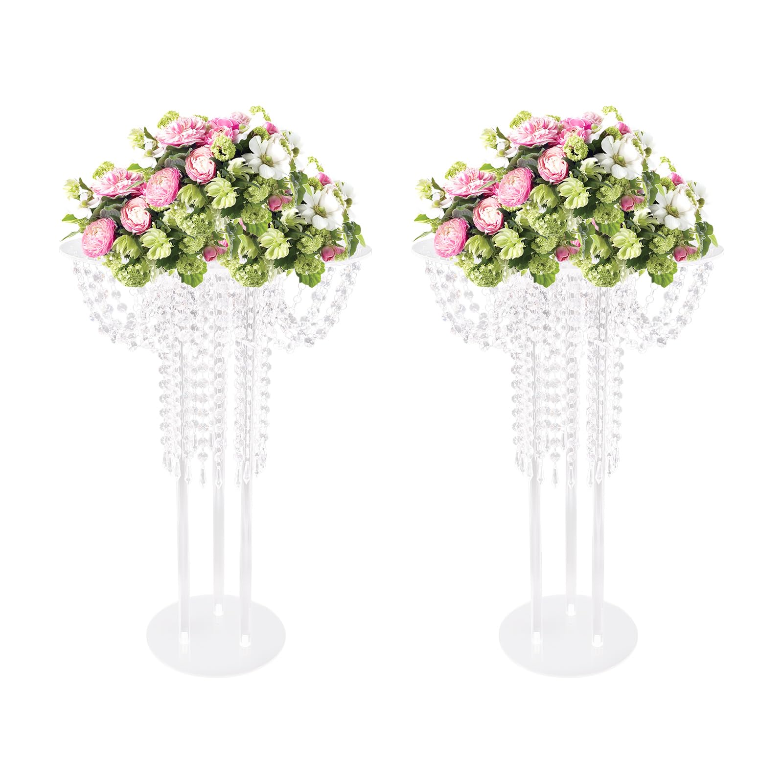 2 Gorgeous Acrylic Crystal Flower Stands, Floor Wedding Centerpieces, Tall Flower Arrangement Stands, Tabletop Vases, Wedding Parties, Dinner Events, Hotel/Home Decoration