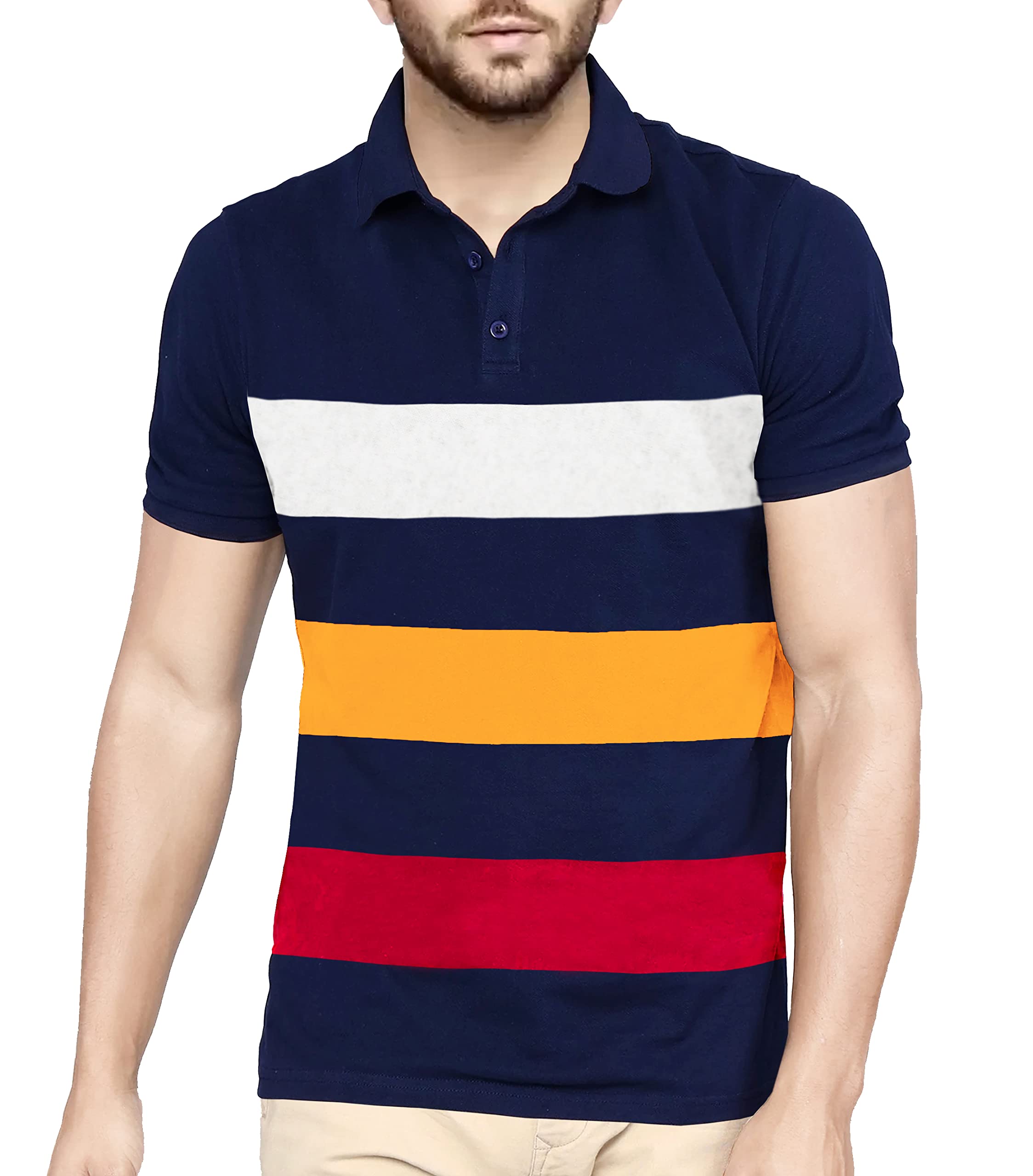 BLIVEMen's Polo Neck Half Sleeve T-Shirt | Multicolor T-Shirt