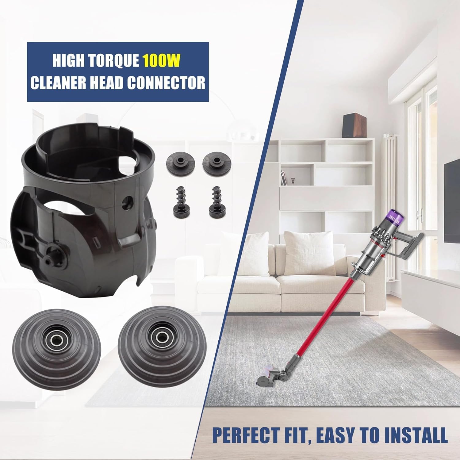 Replacement Parts Fit for Dyson V10 V11 V15 G5 Vacuum Cleaner, 100W V-Ball High Torque Cleaner Head Wheels Replacement Parts (High Torque Cleaner Head Connector) image 2 of 7 B0DST8DD6J