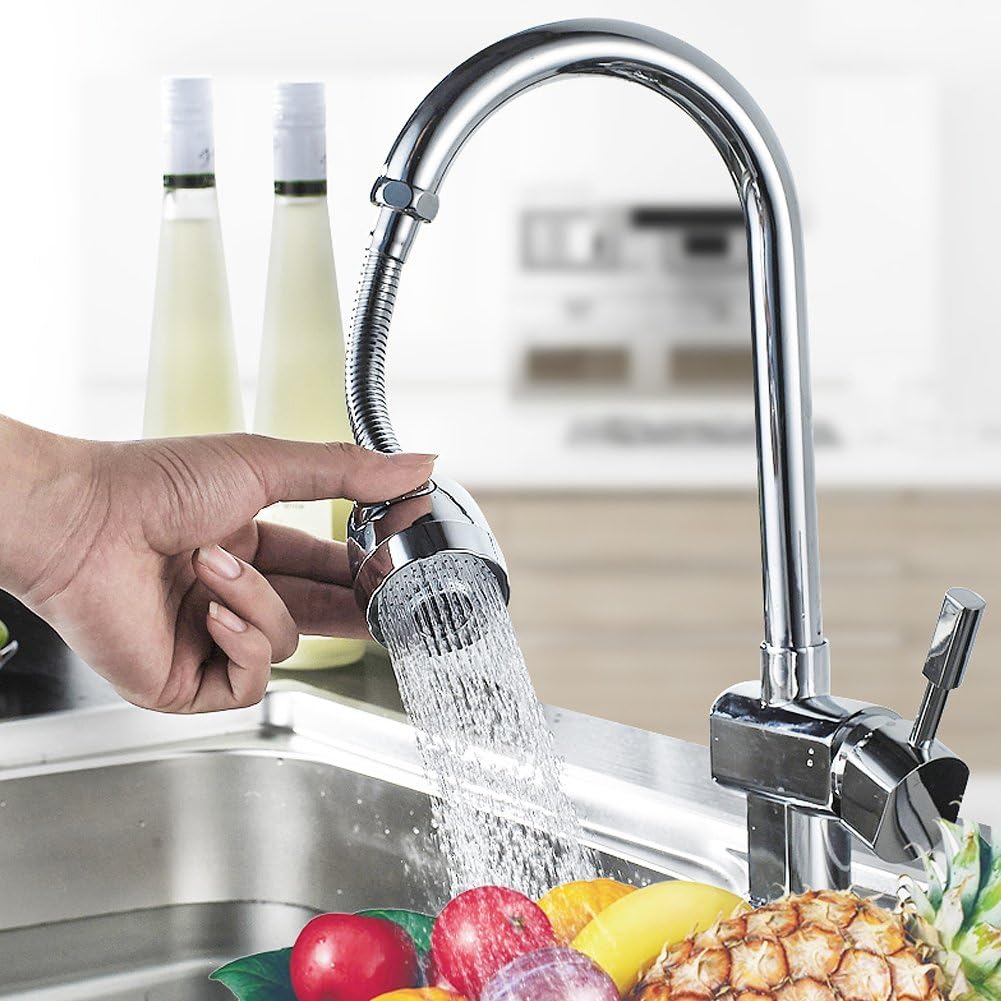 3New 360°Swivel Water Saving Tap Aerator Nozzle Filter Water Saving Tap Diffuser Kitchen Accessories (Long)