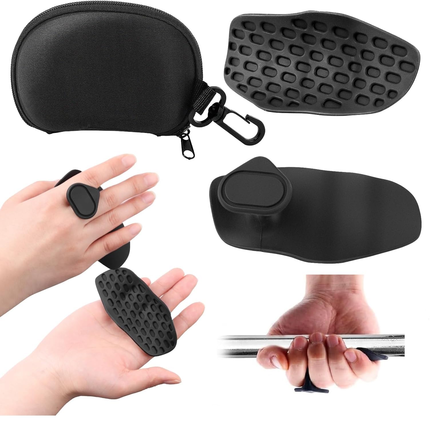 Algerian Weight Lifting Hand Grips,Gym Gloves for Boys and Girls with Strong Wrist Support,Anti-Slip Rubber Plam Protector for Deadlifting,Pull-ups,Dumbells,Strenth Training,Non Skid (Black)-picture-22