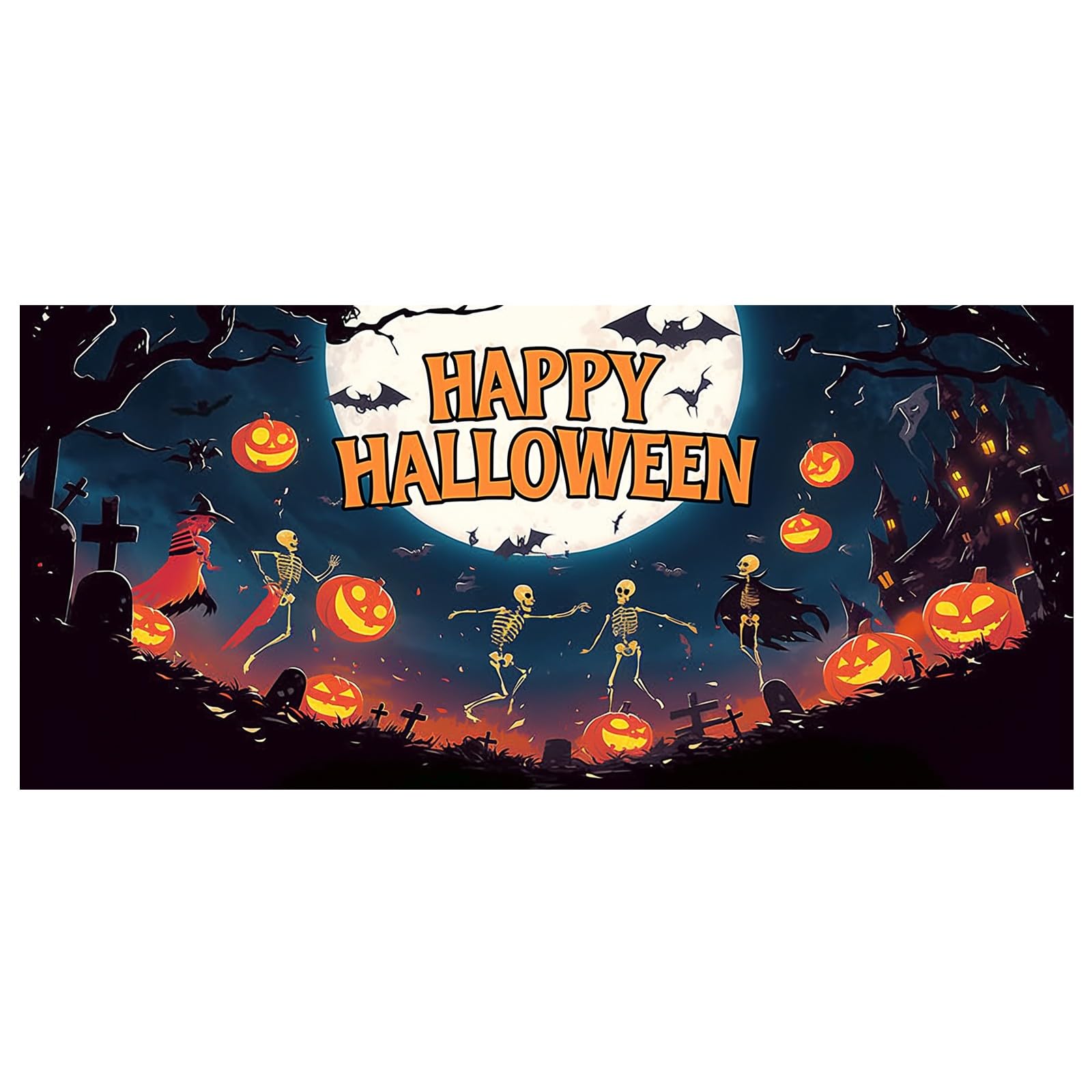 Letreros de Halloween para puerta de garaje grande al aire libre con murciélagos calabazas y para fiesta de patio delantero aterrador