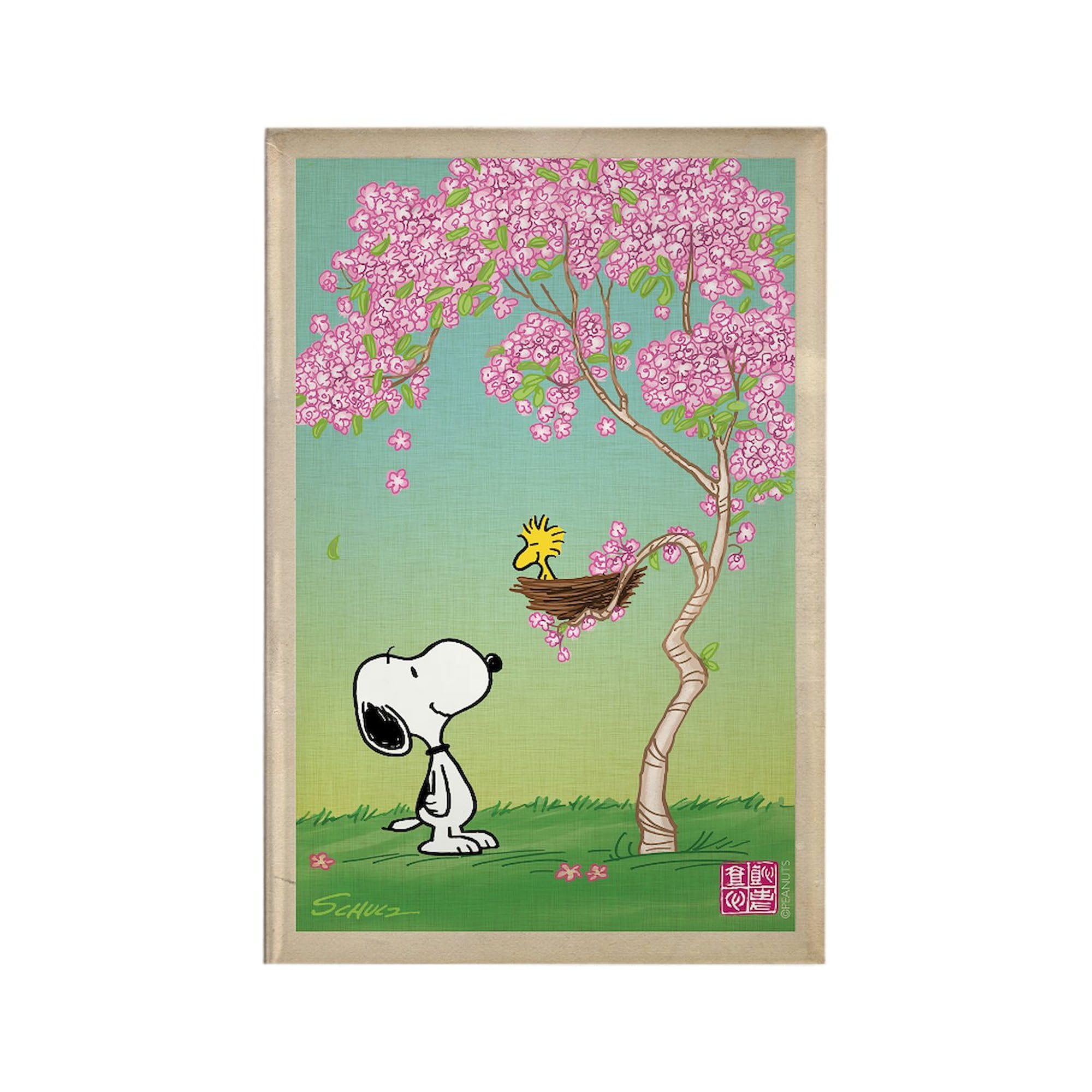 CafePress Woodstock in The Cherry Blossoms Rectangle Magnet, 2