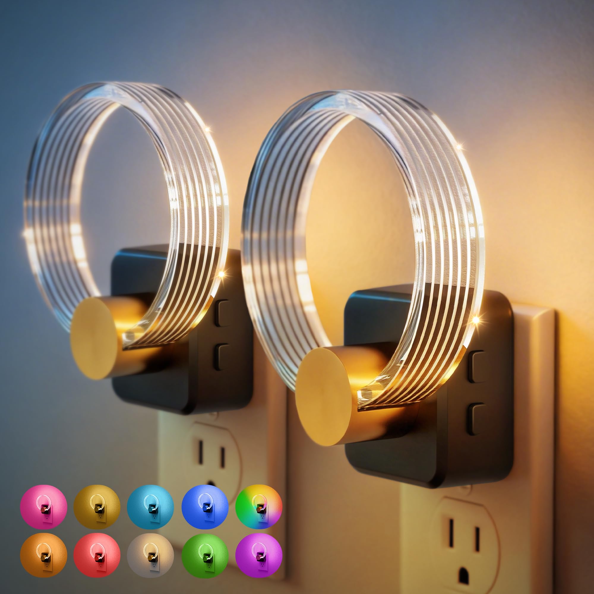 JandCase Color Changing Night Lights 2 Pack
