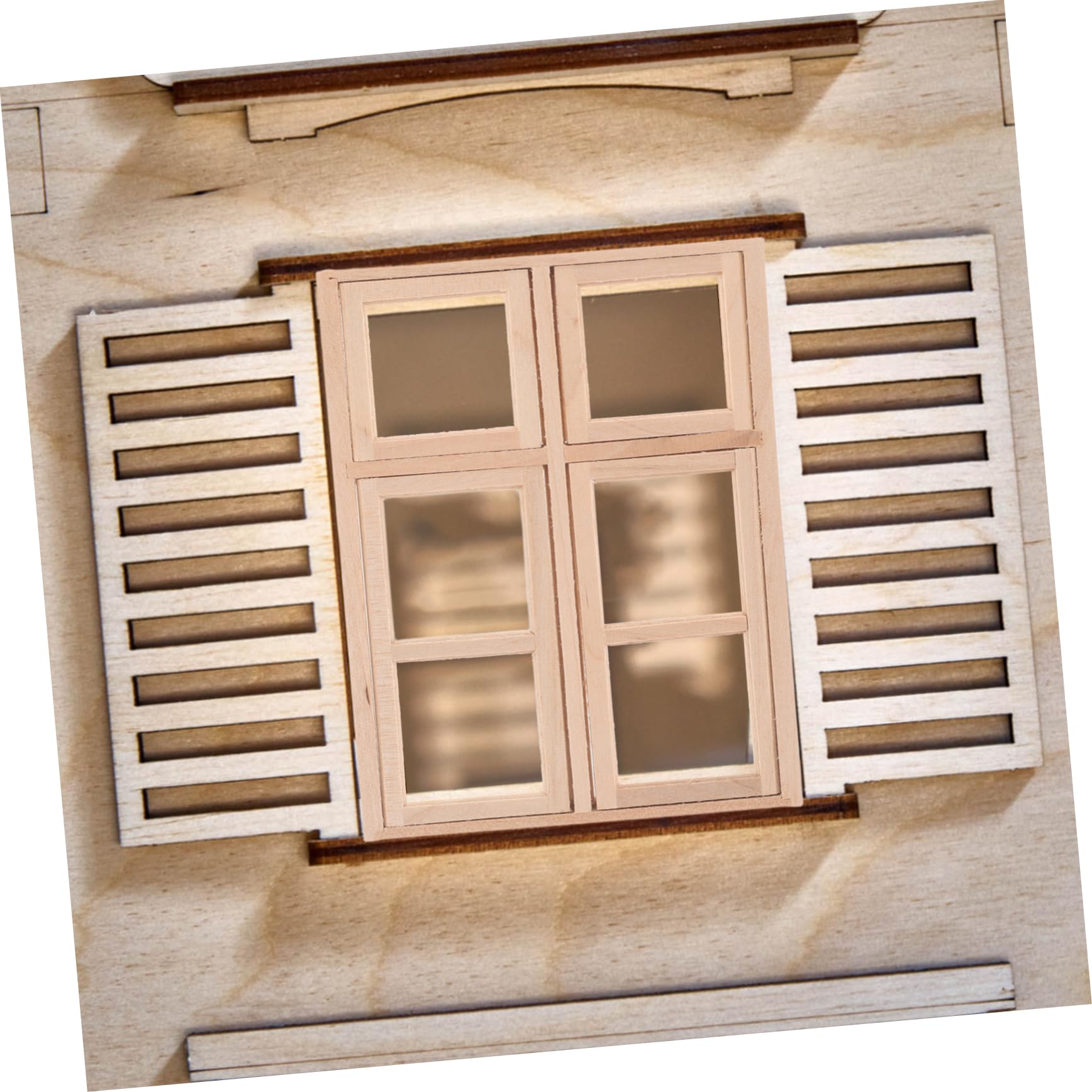 Toyvian 1 12 Scale Miniature Dollhouse Doors and Windows Model Wooden Diy Craft Accessories for Realistic Dollhouse Decoration and Home Scenes - Image 4