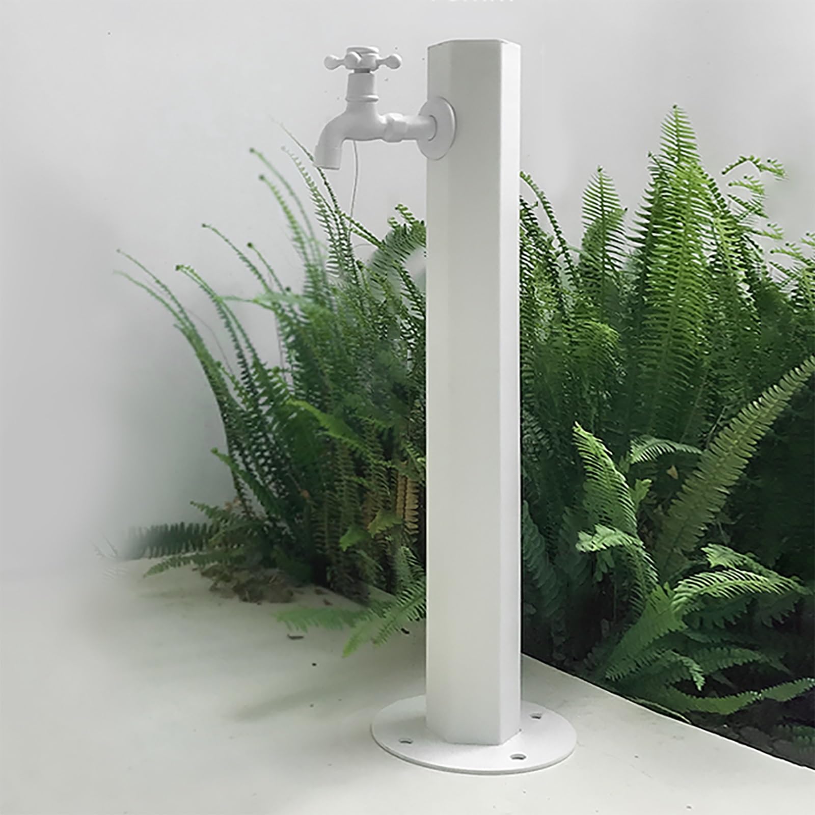 ZYCHSJXA Outdoor Garden Water Column Faucet Freestanding 304 Stainless Steel Hose Stand with Fountain Vertical Hydrant for Efficient Irrigation & Washing (White Finish)