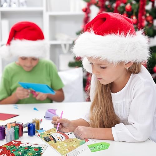 Miniatura 5 de STEFORD Kit de pintura de diamante de Navidad, 4 piezas de bricolaje 5D de taladro completo accesorios de pintura de diamante para niños y adultos,