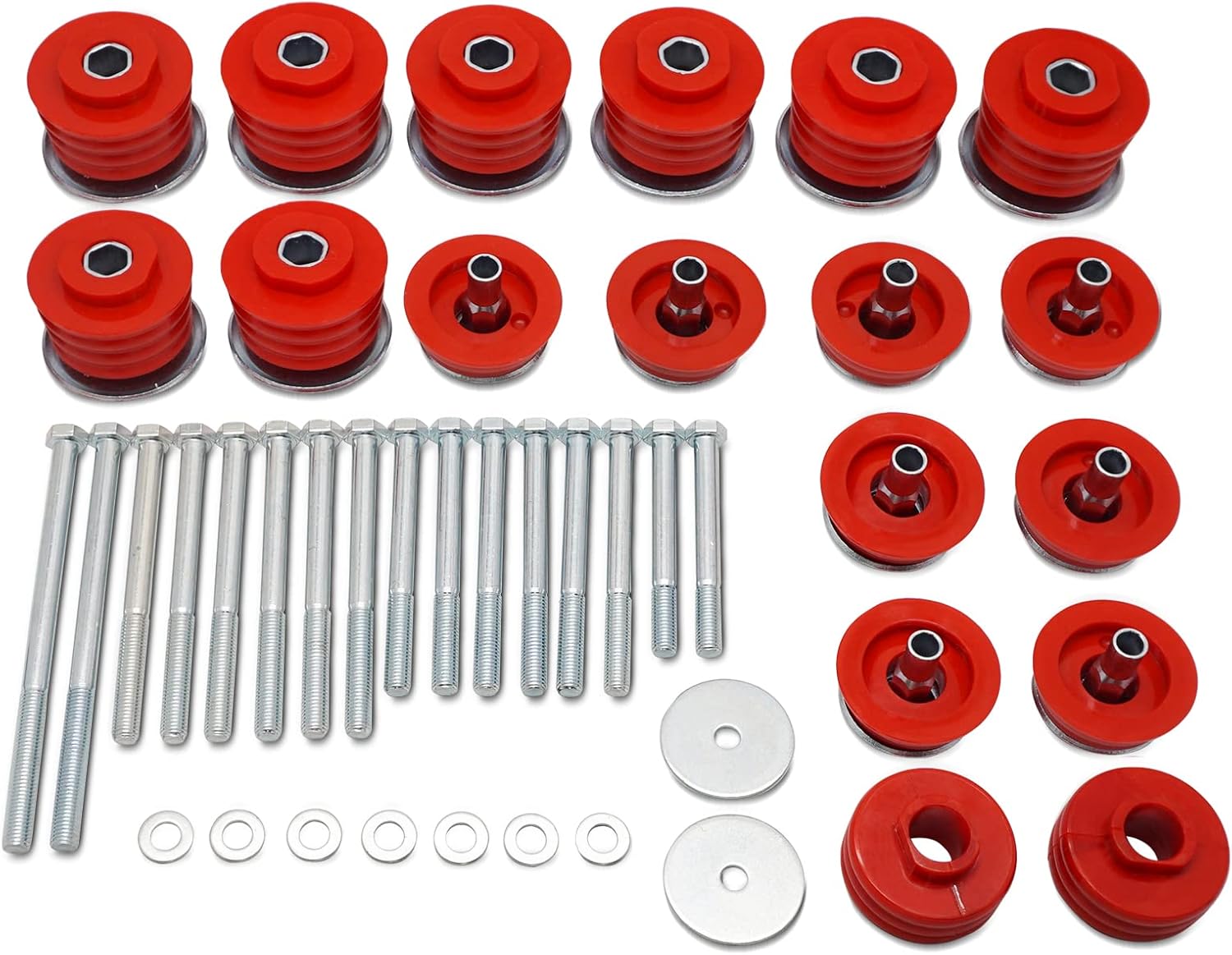 Super Duty Red Body Mount Bushing Kit for 2008-2016 Ford F250 F350 2WD 4WD Polyurethane Body Cab Mounts KF04060BK