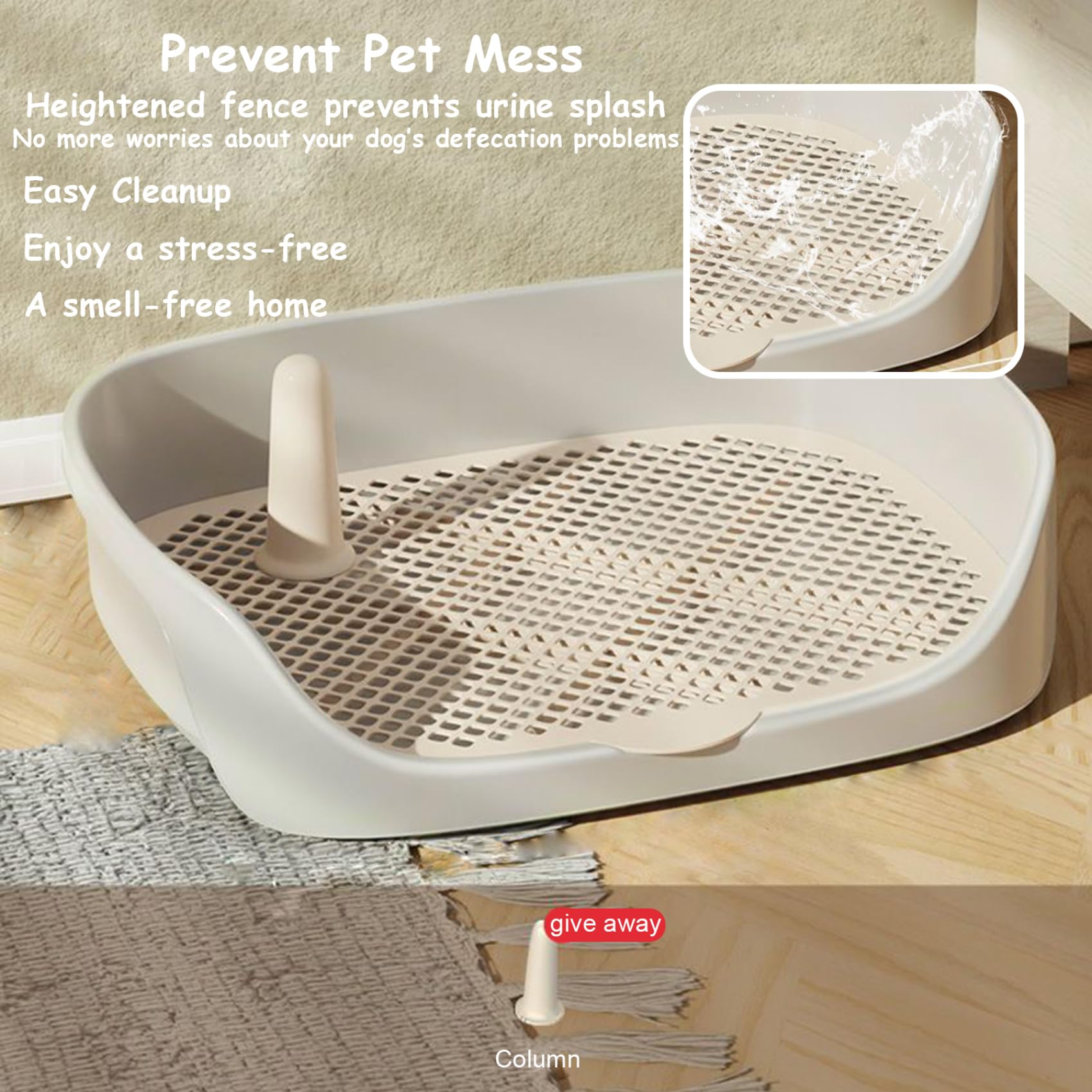 Gamelle de toilette pour chien - 15,8 x 11,8 x 4,3 cm - Dans toilettes amovibles pour chien en plastique - Entraîneur pour petits animaux de compagnie - Lavable pour petits chiens et chiots (bla