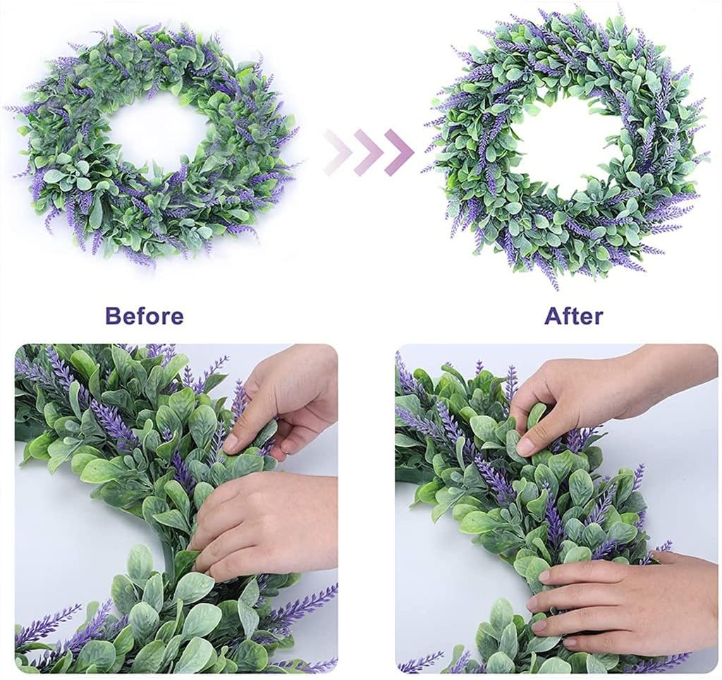 Lavender Wreath Farmhouse Wreaths Wall Window Party Wedding Decor Outdoor