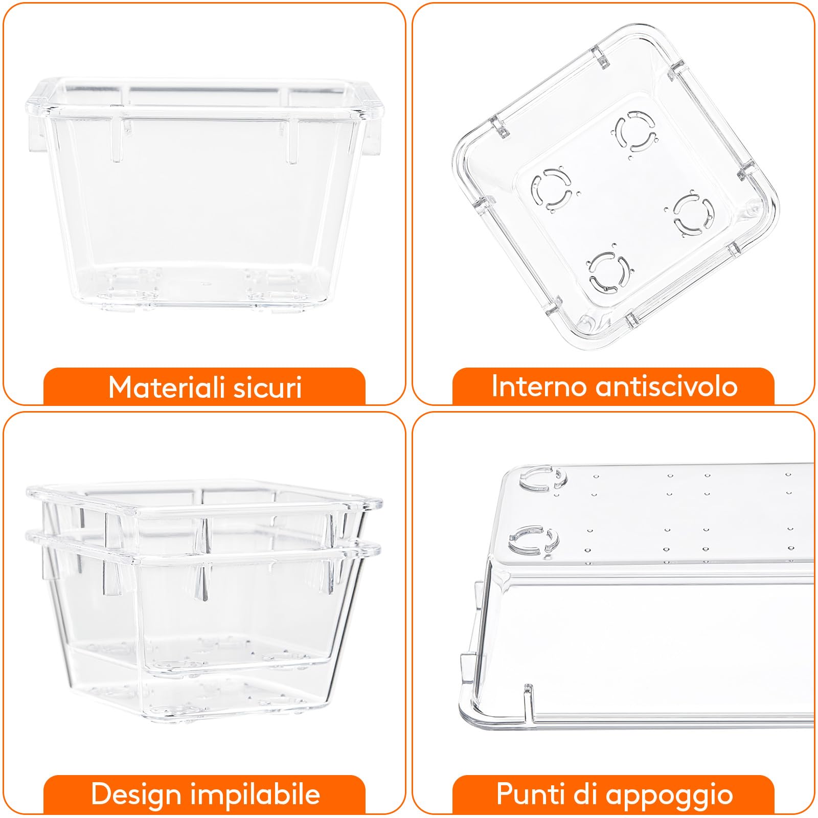 Lifewit Organizer Cassetti 25 Pezzi Divisori Contenitori Impilabili Stoccaggio Scatole Scrivania