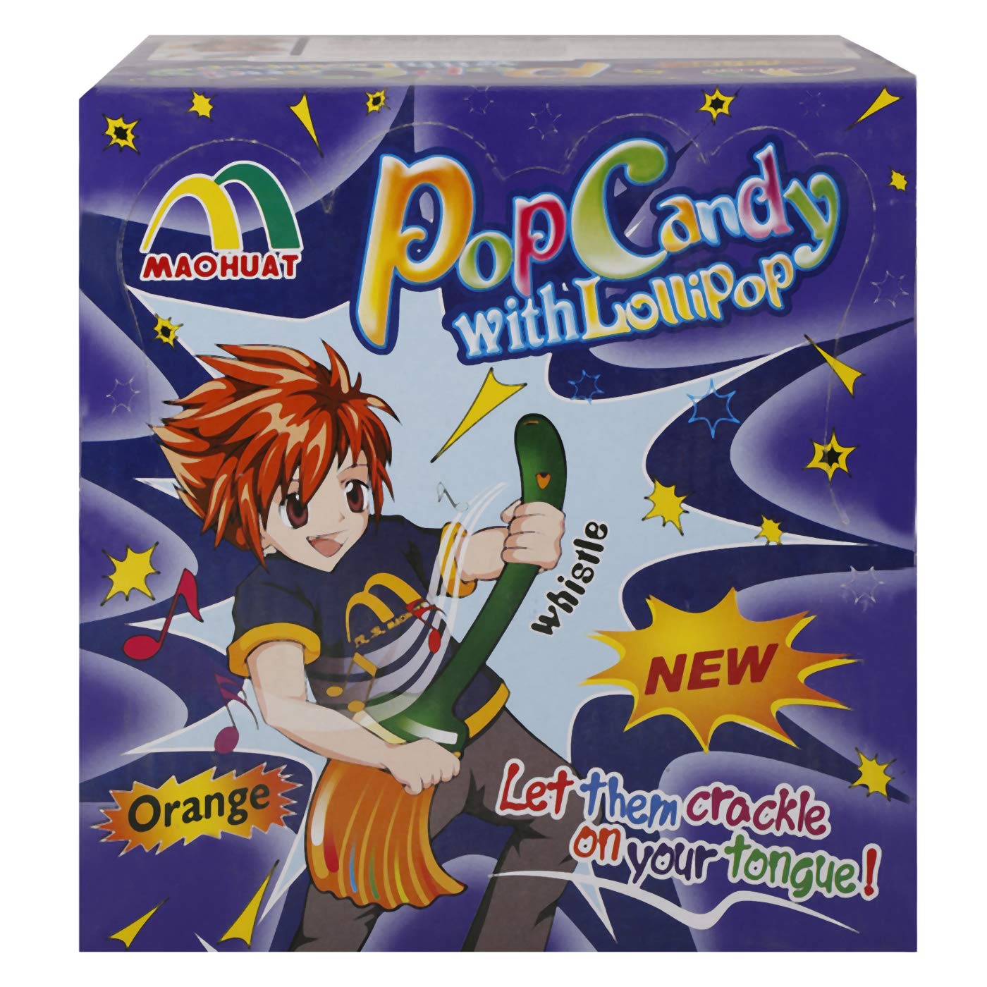 Maohuat Pop Candy with Orange Lollipop, 18.4 gm (Pack of 40)