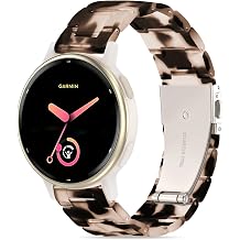 Compatible with Garmin Vivoactive 5 Watch Band Resin, 20mm Strap Compatible for Garmin Vivoactive 6/3/Forerunner 245/165/55/570 42mm/645 Wristband Bracelet Replacement with Stainless Steel Buckle