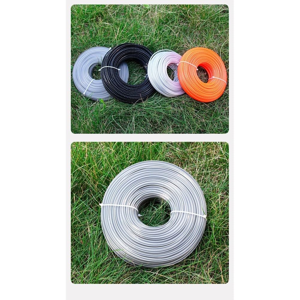 Hilo de desbrozadora de 3,0 mm, reforzado con acero, hilo de nailon duradero para cortacésped, cuidado de malas hierbas, correa de corte resistente, accesorios para herramientas de jardín