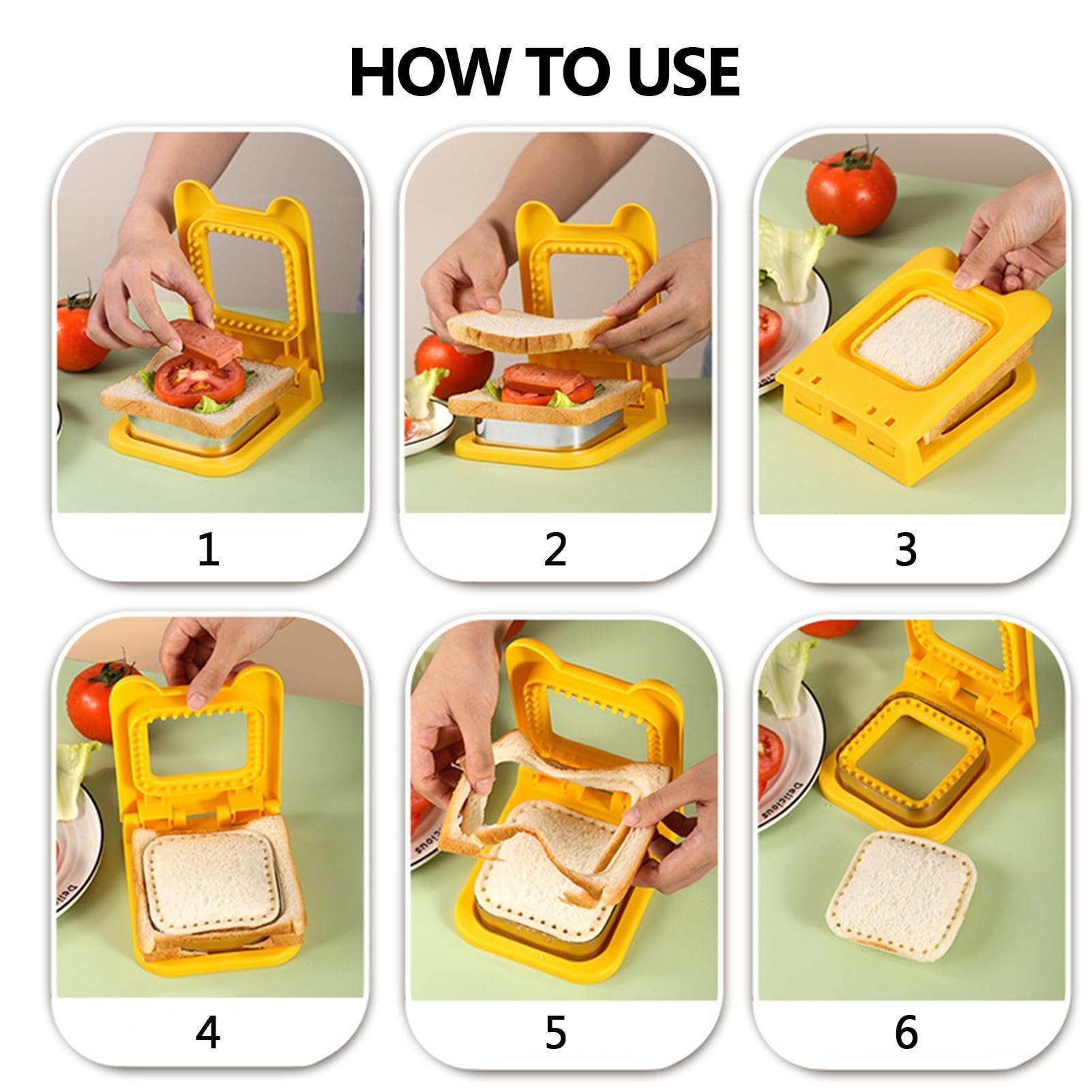 Décrouteur à Sandwich Au - Crêpière Aux Biscuits Coupe-Sandwich Carré En Forme D'accessoires De Boîte Lunch Pour Crêpes Biscuits, Fabricant Sandwichs Sandwich Cutter Scellant Des