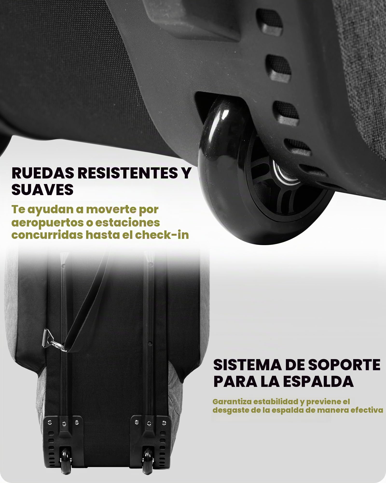 OutdoorMaster Bolsa de Viaje Acolchada de Golf con Ruedas reforzadas, 900D Oxford Resistente al Desgaste e Impermeable, Bolsa de Viaje de Golf de Lado Suave, Compartimento para Zapatos y Accesorios