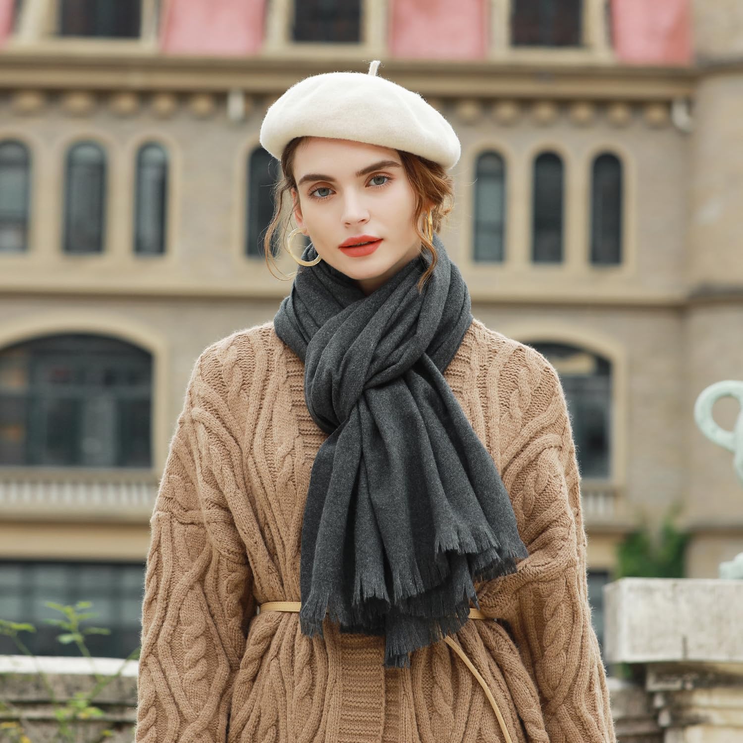 RIIQIICHY Sciarpa Donna Invernale Pashmina Scialle Stola Elegante Cerimonia Foulard Lungo Grande Spesse Calde