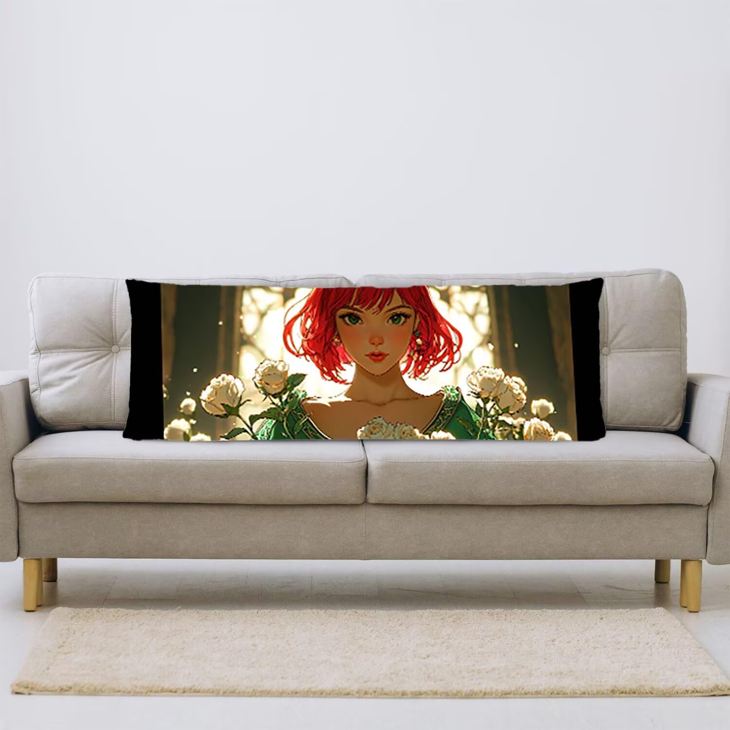 Poduszka na ciało 60 x 180 cm, dekoracyjna poszewka na poduszkę z zamkiem błyskawicznym, na pościel, sofę, długie poszewki na poduszki dla dorosłych, kobiet w ciąży i dziewcząt, poduszka do spania na