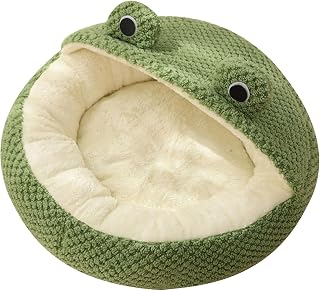 Soft Cat Bed Sleeping Bed Dog Cat Winter House Frog Shape Enclosed Pet Tent for Kitten Puppy Sleeping Supplies