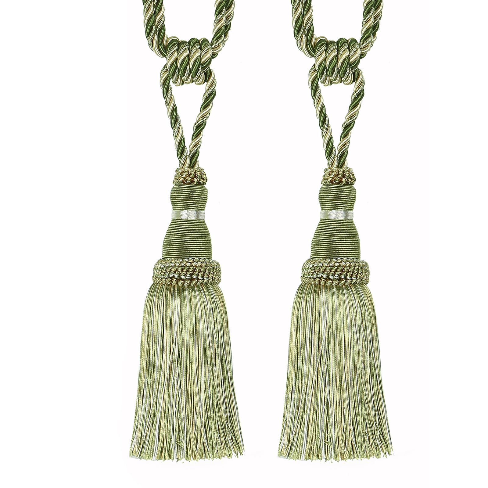 Shntig Classical Fringe Tiebacks for Drapes Holdbacks Durability Polyester Fabric in Sophisticated Design Curtain Decorations
