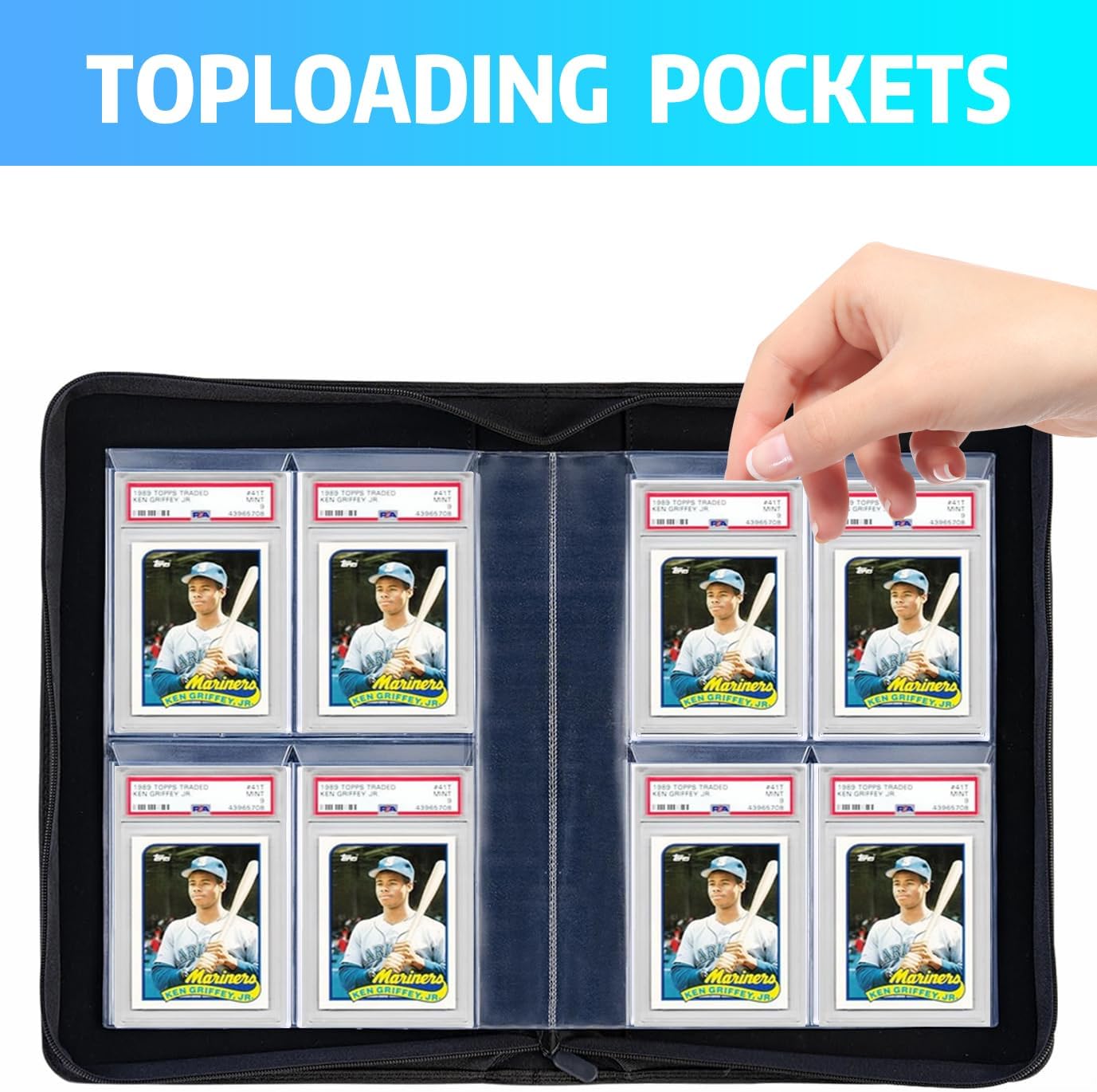 Graded Card Binder for PSA Cards,4 Pocket Slab Binder,Holds 40 PSA Slab Binder,Durable Storage for Trading Cards,Sports Cards,and Collectibles Graded Slab (Random Color)