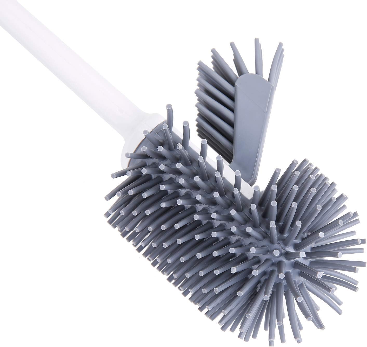 Toilet Brush and Holder,Silicon Toilet Bowl Cleaning Brush Set,Under Rim Lip Brush and Storage Caddy for Bathroom: Home & Kitchen
