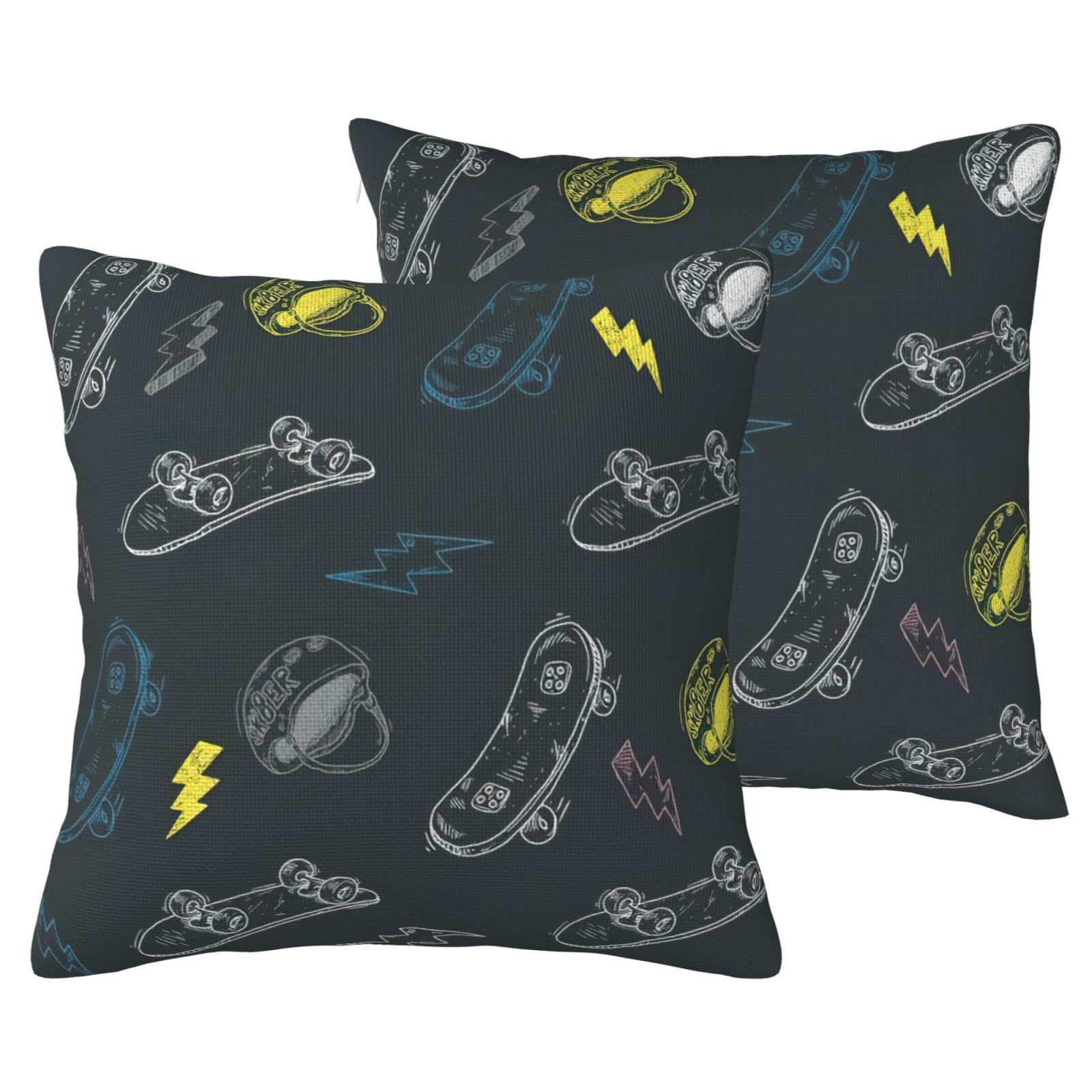 Housse de coussin graffiti lavable en machine pour déco de canapé