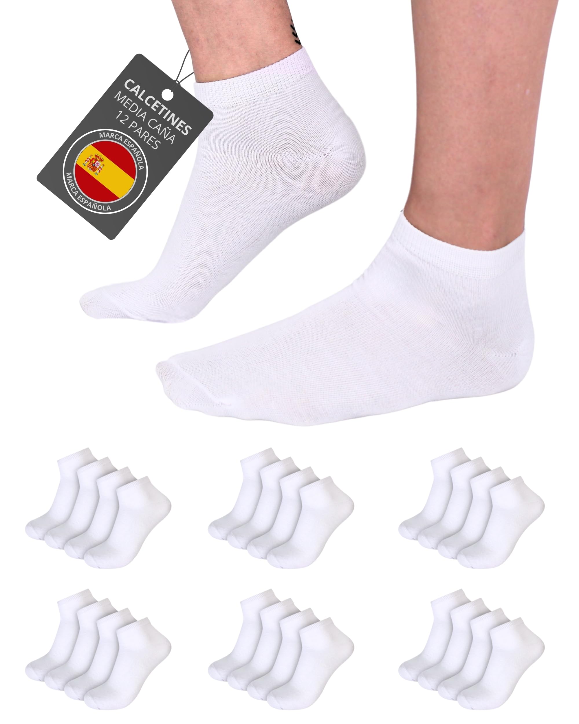POPYS Calcetines Tobilleros Unisex | Calcetines cortos Hombre | Calcetines cortos Mujer | Calcetines tobilleros Mujer | Calcetines tobilleros Hombre | Tejido de 200 hiladas