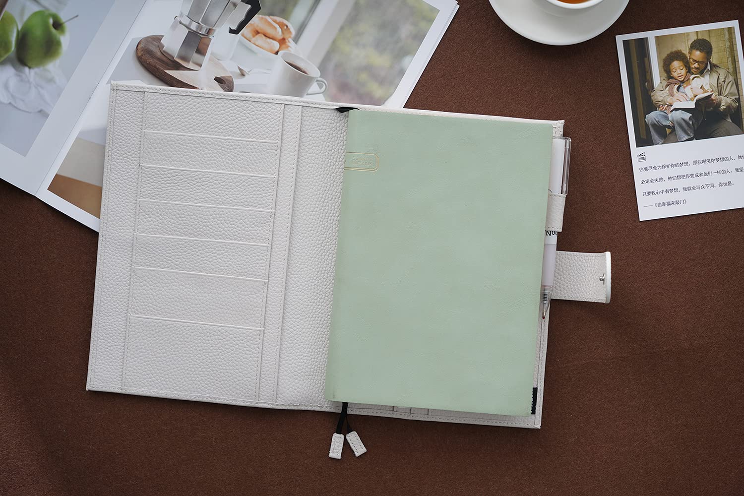 Moterm Leather Cover for A5 Notebook, Fits Hobonichi Cousin, Stalogy and Midori MD Planner, with Pen Loop - Image 3