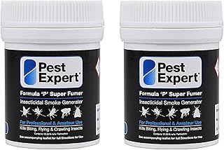 Pest Expert Super Fumer Carpet Moth Killer Smoke Bomb 2 x 11g - Formula 'P' Moth Fumigator from (HSE approved and tested – professional strength product)